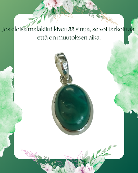 Malakiitti riipus,  hopeaa