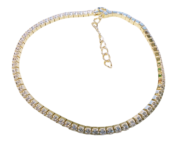 Korutuote siro tennisranneketju  kullattu hopea