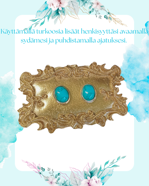 Turkoosi nappikorvakorut,  hopeaa