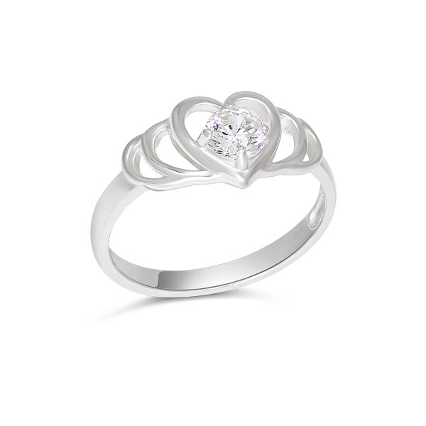 Kastesormus  syd&auml;n zirkonilla hopea/kullattu hopea