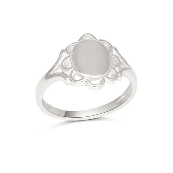 Kastesormus  ovaali laatta hopea/kullattu hopea