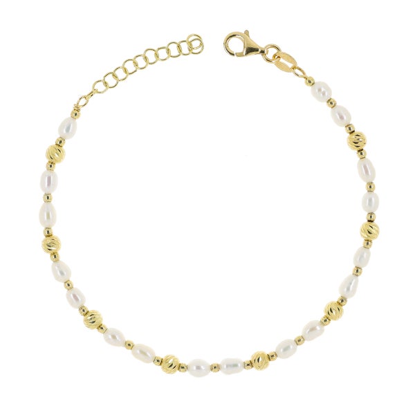 Korutuote Kullattu hopeinen rannekoru helmet ja pallot